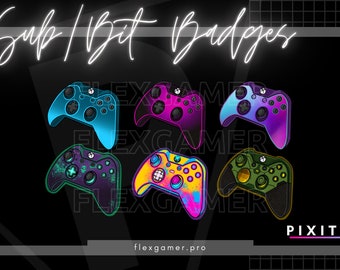 Twitch Controller Sub / Bit Badges - Style 1