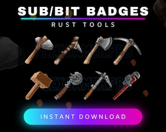 Rust Survival Tools Twitch Sub / Bit Badges - Etsy
