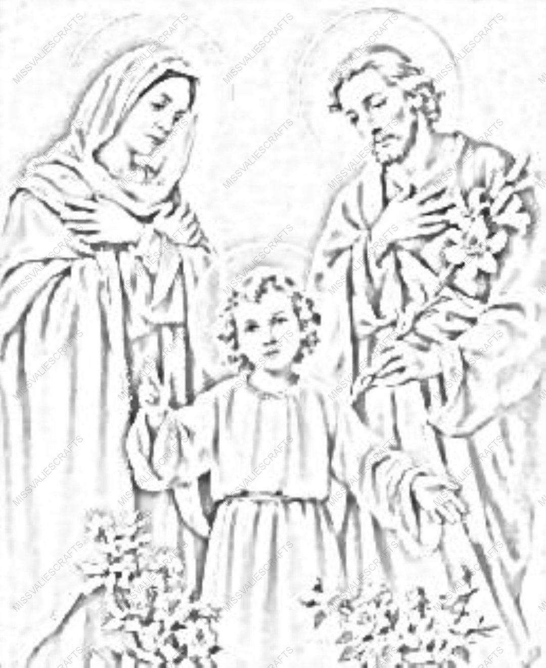 HOLY FAMILY Coloring Page to Download - Etsy Australia