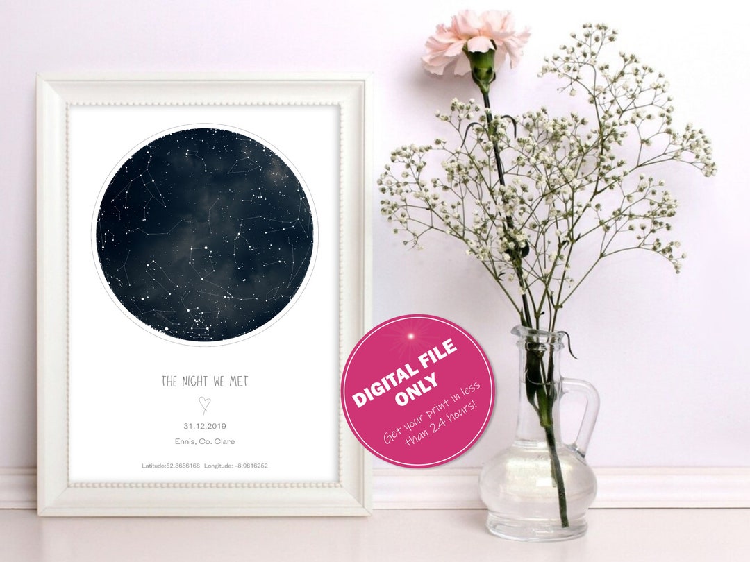 Digital Custom Star Map Print Personalised Star Gift Star - Etsy