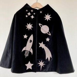 The Space Cape, childrens fancy dress, rockets, astronauts costume, outer space, childrens gift, kids role play, imaginary play, Christmas Large UK kids'