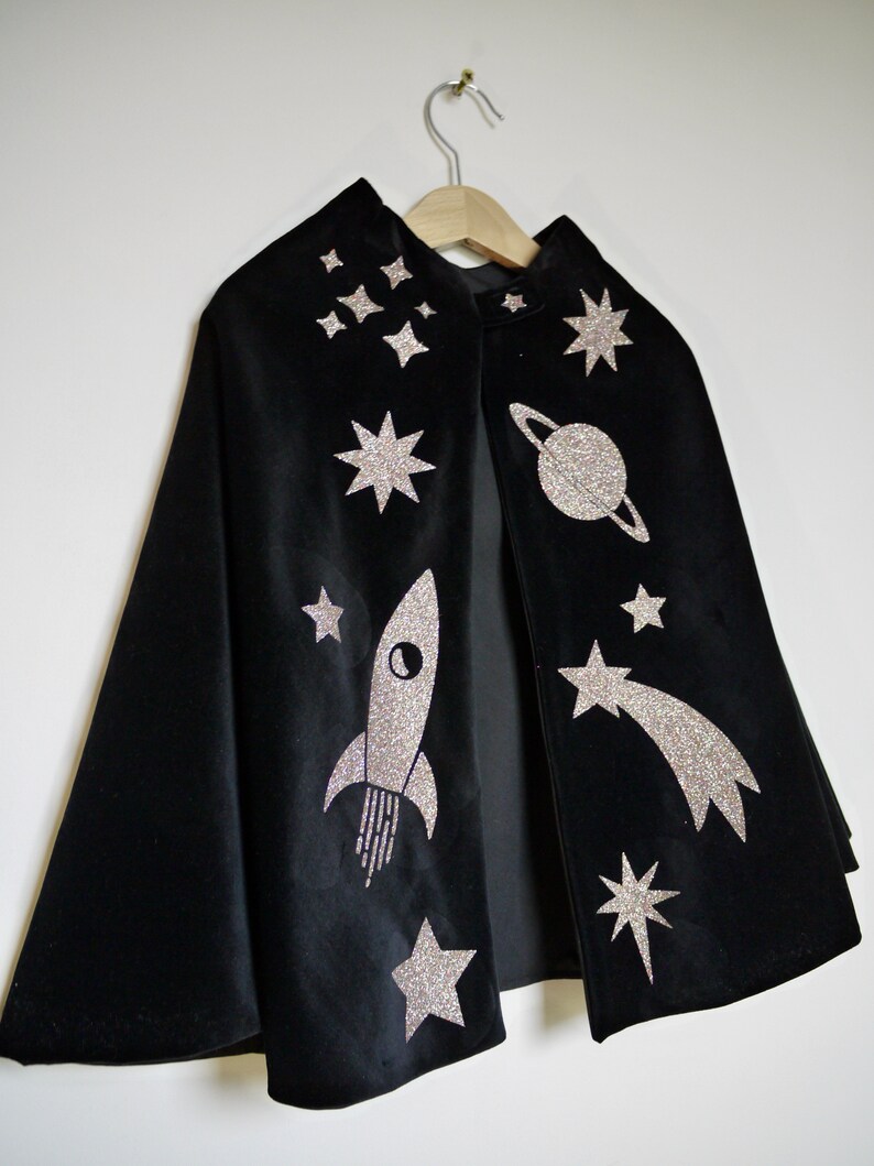 The Space Cape, childrens fancy dress, rockets, astronauts costume, outer space, childrens gift, kids role play, imaginary play, Christmas image 6