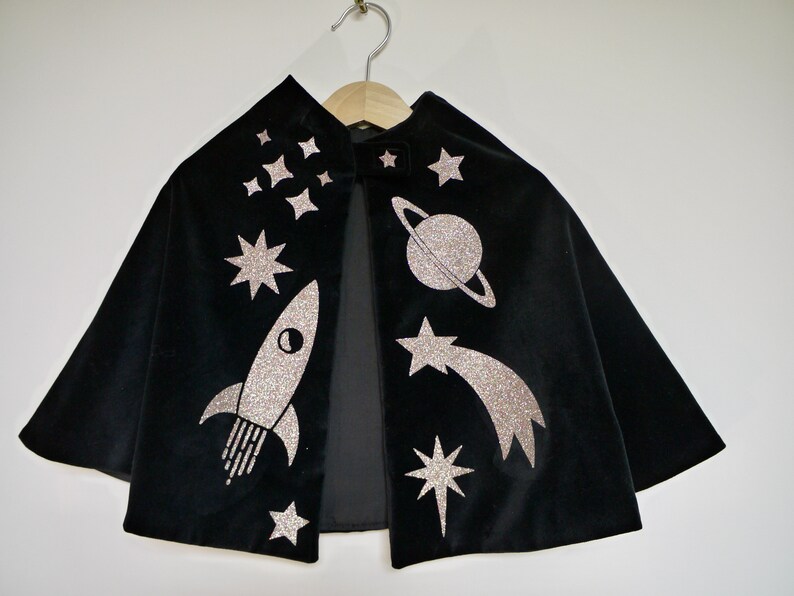 The Space Cape, childrens fancy dress, rockets, astronauts costume, outer space, childrens gift, kids role play, imaginary play, Christmas Small UK kids'