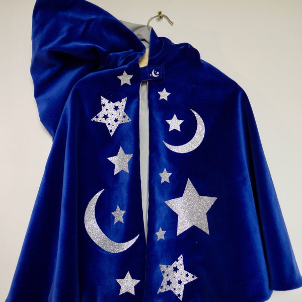 The Wizard Cape, children’s fancy dress, kids role play, magician cloak, children’s gift, imaginary play, blue wizard, Christmas gift