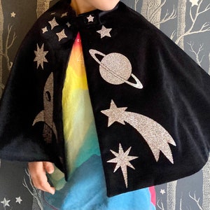 The Space Cape, childrens fancy dress, rockets, astronauts costume, outer space, childrens gift, kids role play, imaginary play, Christmas image 3