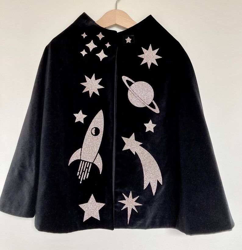 The Space Cape, childrens fancy dress, rockets, astronauts costume, outer space, childrens gift, kids role play, imaginary play, Christmas Large UK kids'