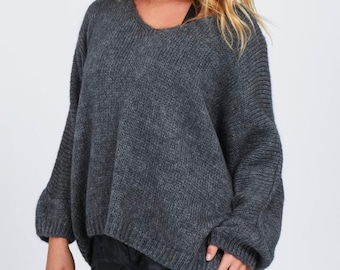 Chunky knit jumper in grey