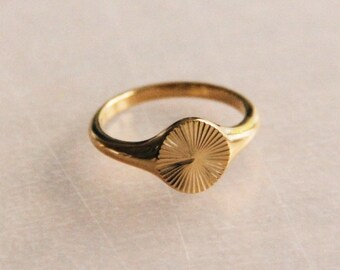 Gold Statement ring, Stalen style ring, no discolouration, Sun Gold Ring