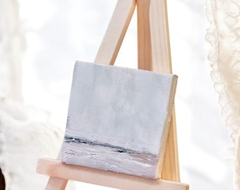 Minikunst Originele zeegezichtkunst met ezel, cadeau, klein cadeautje