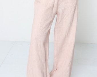 Linen trousers with belt