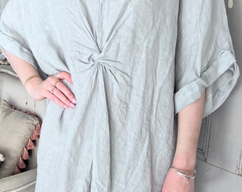 Grey linen dress