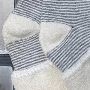 Striped Cosy Cuff Socks grey