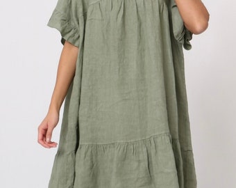 Short linen dress