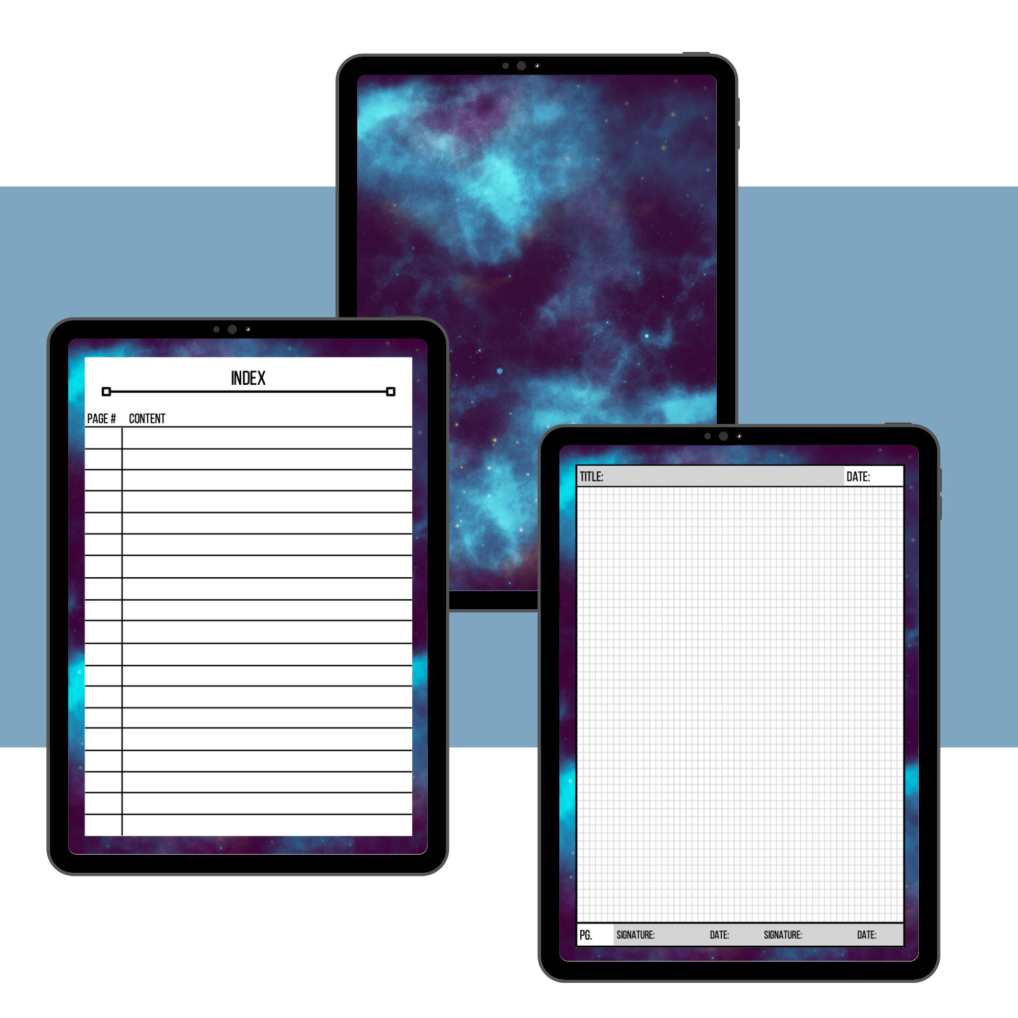 Digital Lab Notebook Space Design Etsy