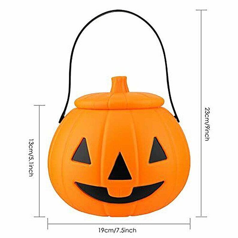 Halloween Pumpkin Candy Basket Kids Trick or Treat Basket With Lid - Etsy