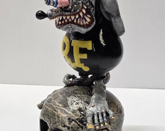 Large 3D Rat Fink Sculpture Hand Painted Licensed by Roth Estate