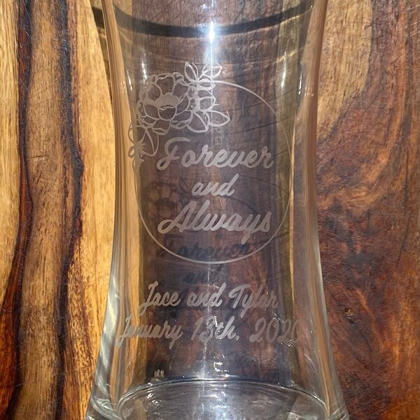 Custom Etched Glass Vase Etsy