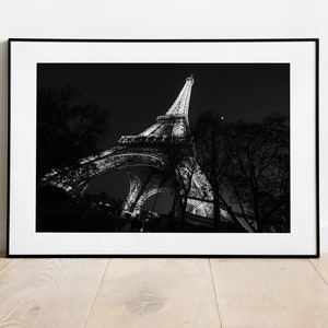 Eiffel Tower Black & White Fine Art Print. Paris, France. Available in Metal Wall Art. Displays well in many different interior designs.