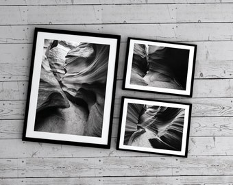 Rattlesnake Canyon Collection. Three (3) Fine Art Prints of the natural landscape of dynamic sandstone. Wall Art Decor. Made in Brooklyn.