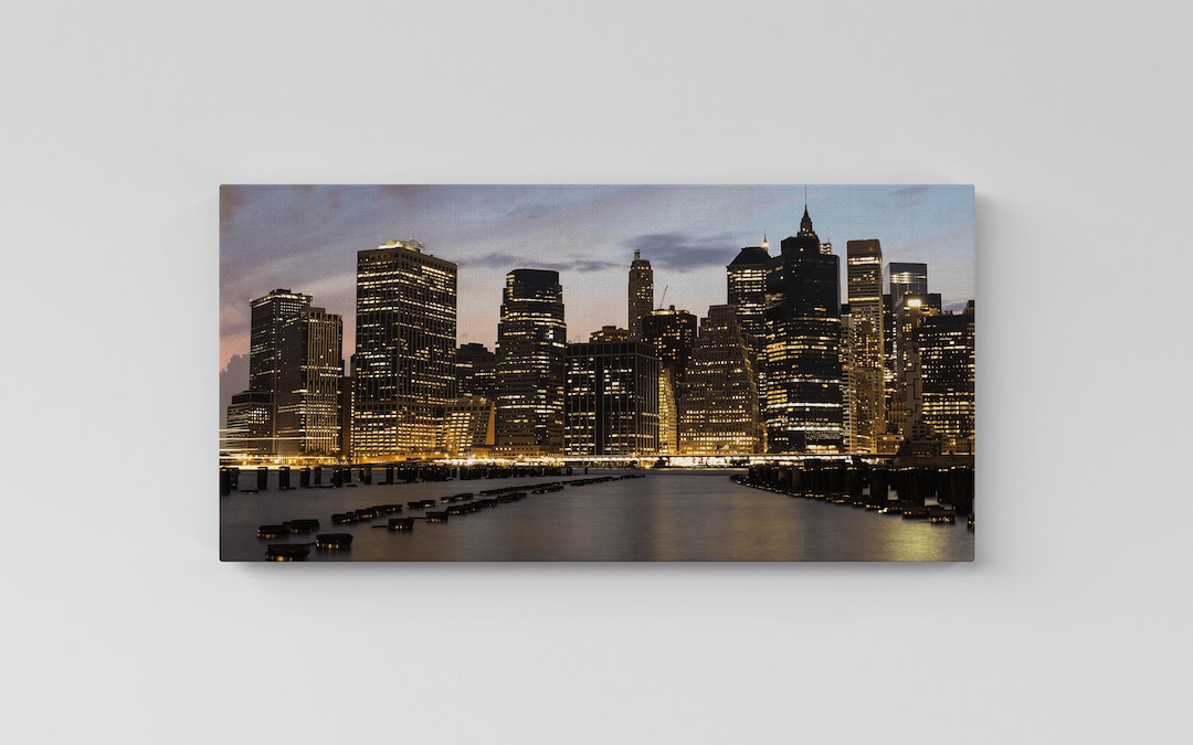 New York City Skyline Canvas Wall Art Decor Fine Art Etsy