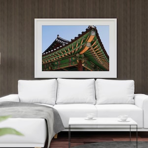 South Korean Traditional Architecture in Seoul in Autumn. Korea Photography. Travel Print also available in Metal Wall Art, Canvas & Acrylic