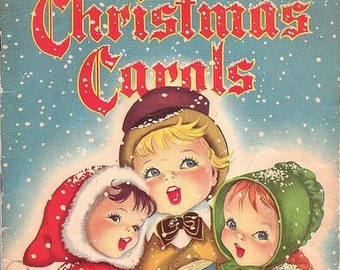 Retro Vintage Christmas Carols 8x10 Craft & Quilt Cotton Fabric Block by Bella Stitchery