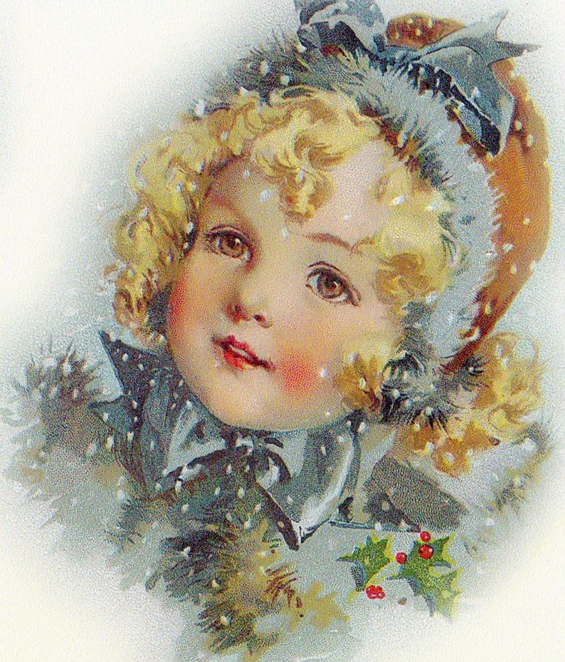 Handmade First Snow Victorian Vintage Christmas 8x10 Craft & - Etsy