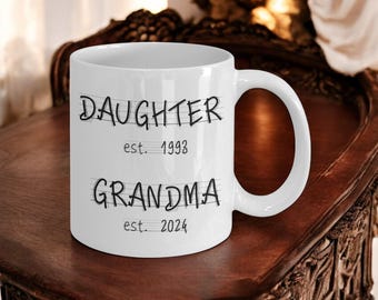 Nouvelle tasse grand-mère | Cadeau pour une grand-mère pour la première fois | Tasse à café mignonne pour grand-mère | Faire-part de grossesse pour grands-parents | Mug pour baby shower