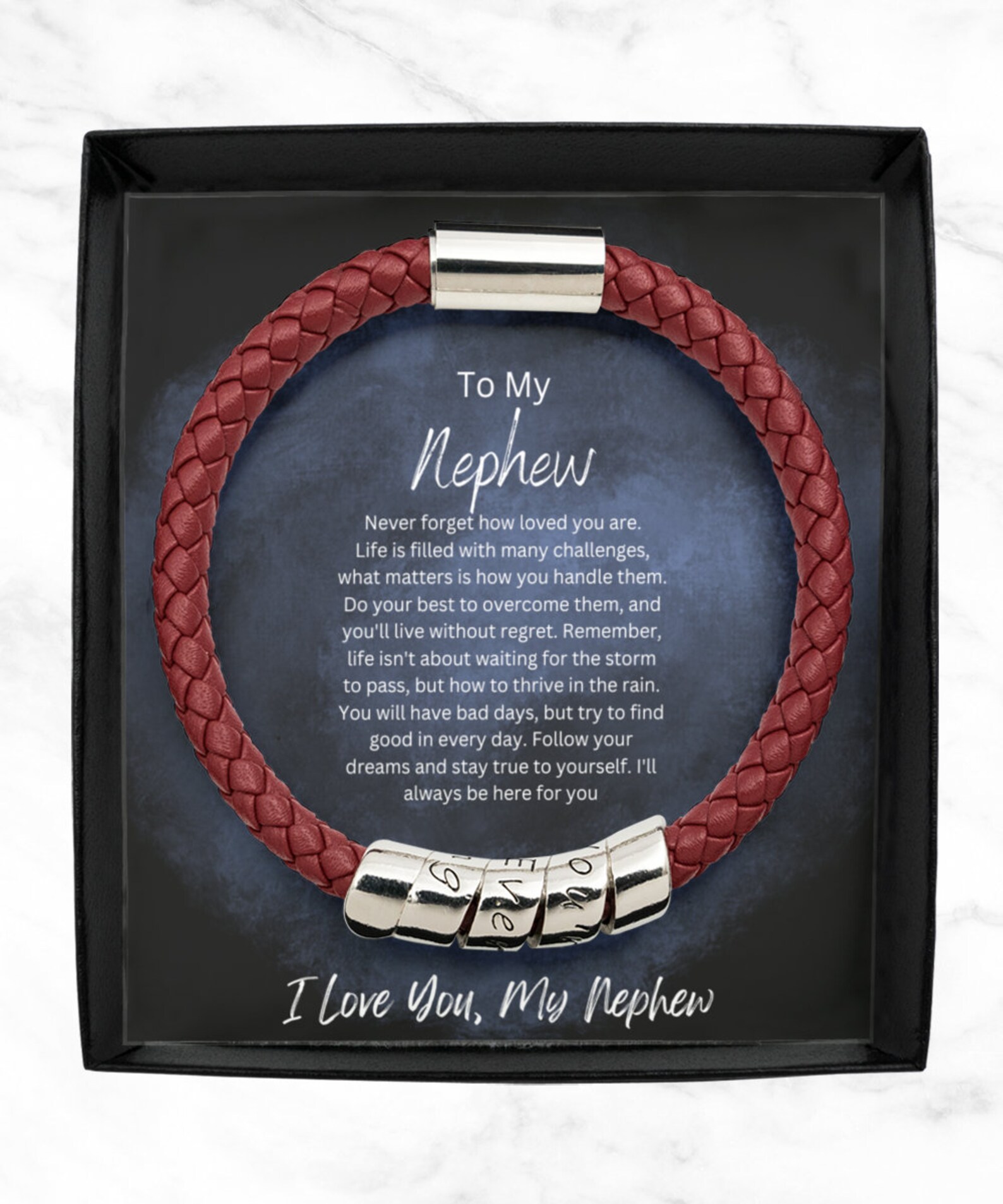 To My Nephew Bracelet Gift, Nephew Birthday Gift, Graduation Gifts for