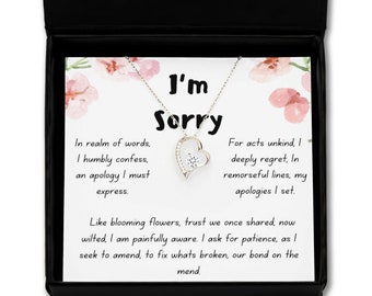 I'm sorry, gifts for her, apology necklace, forgiveness necklace, i'm sorry jewelry gifts, please forgive me wife gifts, Reconciliation Gift
