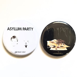 Asylum Party Large 2.25&quot; pin back buttons