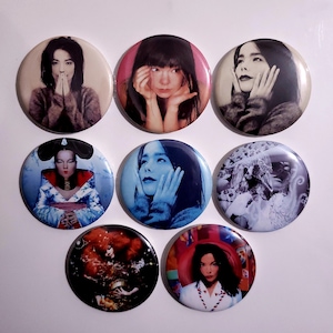 Bjork Large 2.25&quot; pin back buttons