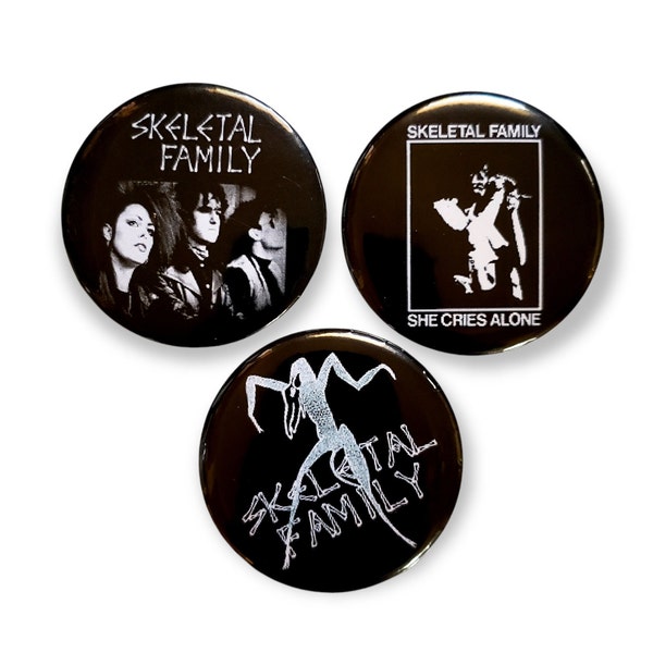 Skeletal Family Large 2.25" pin back buttons