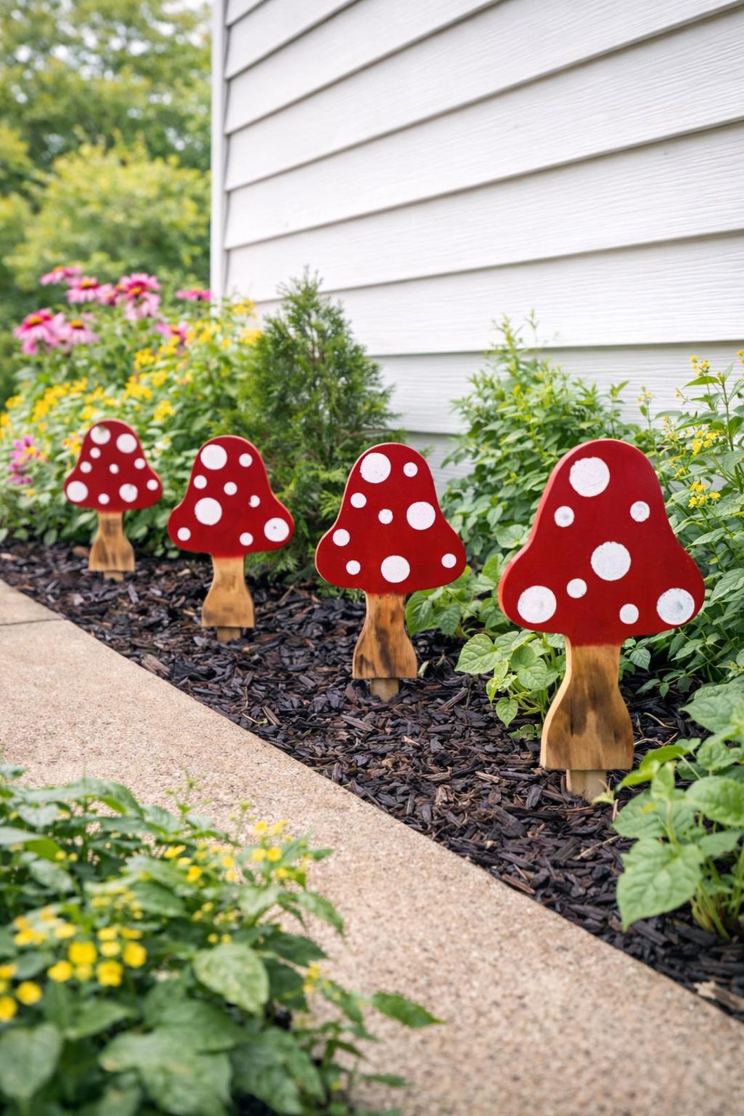 4 Pack Mushroom Yard Stakes