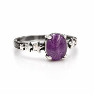 Anello con rubino stella rosso, anello in argento sterling 925 fatto a mano, anello vistoso con rubino stella naturale, regalo vintage con pietra preziosa per lei