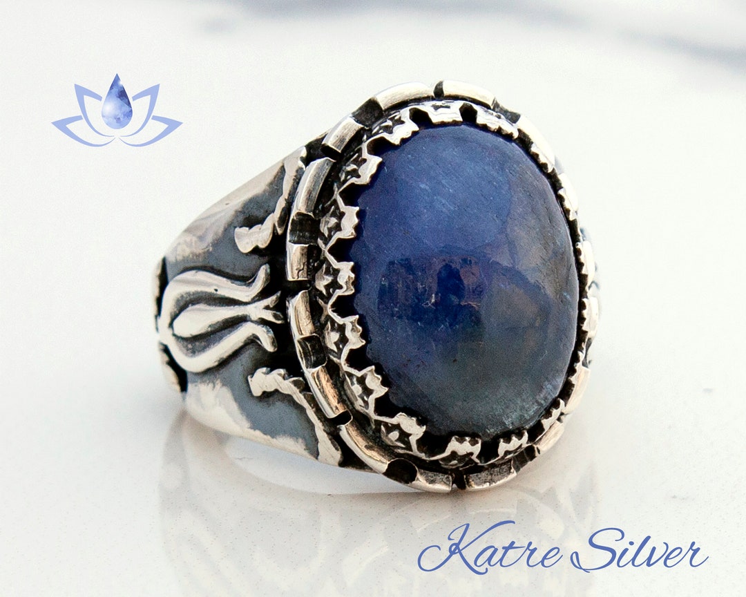 Tanzanite Men's Ring Sterling Silver 925 Mens Tanzanite Etsy