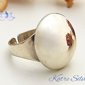 Handmade Sterling Silver Bubble Dome Ring: Adjustable Modernist Design
