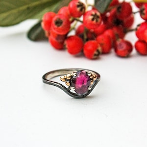Handmade Sterling Silver Ruby Promise Ring: Dainty Anniversary Jewelry