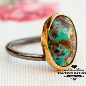 Oval Turquoise Ring, Navajo Ring, Turquoise Ring, Handmade Ring, Turquoise Jewelry, Statement Ring, Boho Ring, Natural Turquoise,Unique Ring