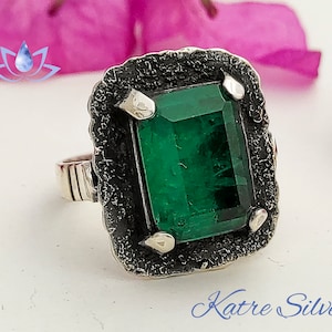 Handmade Paraiba Tourmaline Sterling Silver Ring