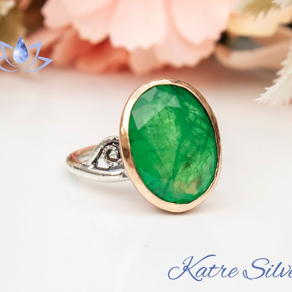 Oval Faceted Cut Paraiba Tourmaline Sterling Silver Ring, Paraiba Ring, Gift For Her, Paraiba Engagement Ring Promise Green,Anniversary Gift