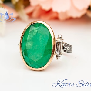 Anillo solitario de turmalina de Paraíba con corte facetado, anillo de turmalina de Paraíba en plata, anillo de turmalina de plata para hombre, regalo personalizado para ella