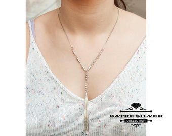 Sterling Silver Turkish Tassel Necklace: Handmade Long Pendant