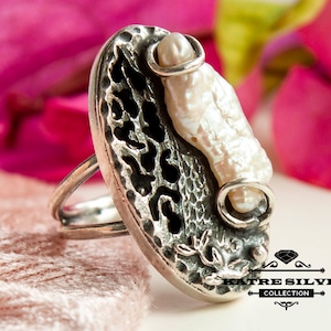 Einzigartiger Perlenring, Vintage Perlenring, Perlenring, Vintage Ring, Statement Ring, Perlenschmuck, Vintage Schmuck, Perlengeschenk