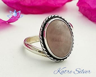Handmade Sterling Silver Rose Quartz Ring