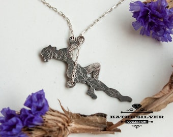 Sterling Silver Swinging Girl Necklace: Gymnastics Pendant