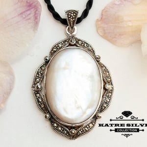 Large Shell Pendant: Handmade 925k Sterling Silver Necklace image 1