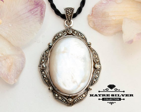 Large Shell Pendant: Handmade 925k Sterling Silver Necklace