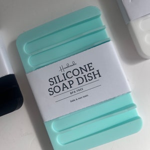 Porte-savon en silicone sans BPA Lavable au lave-vaisselle Fait main au Royaume-Uni Mint