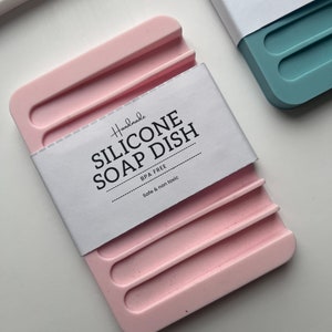 Porte-savon en silicone sans BPA Lavable au lave-vaisselle Fait main au Royaume-Uni Pink